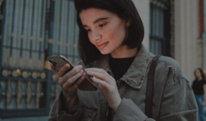 woman with phone